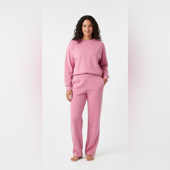 Lululemon Softstreme High-Rise Pant & Perfectly Oversized Cropped Crew Pink Tide